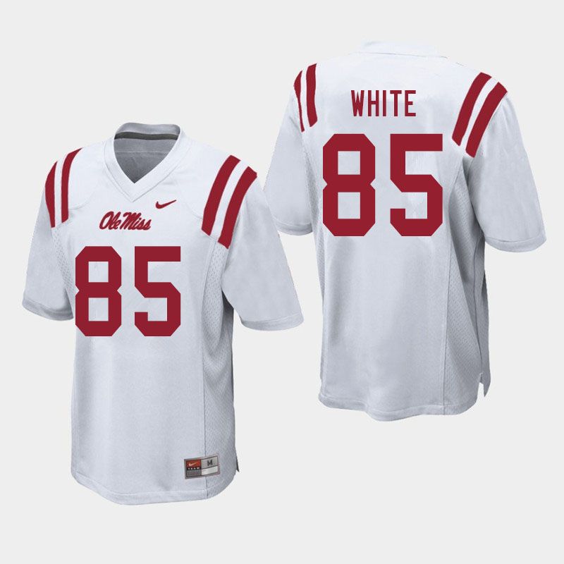 Jack White Ole Miss Rebels NCAA Men's White #85 Stitched Limited College Football Jersey PLW3558OZ